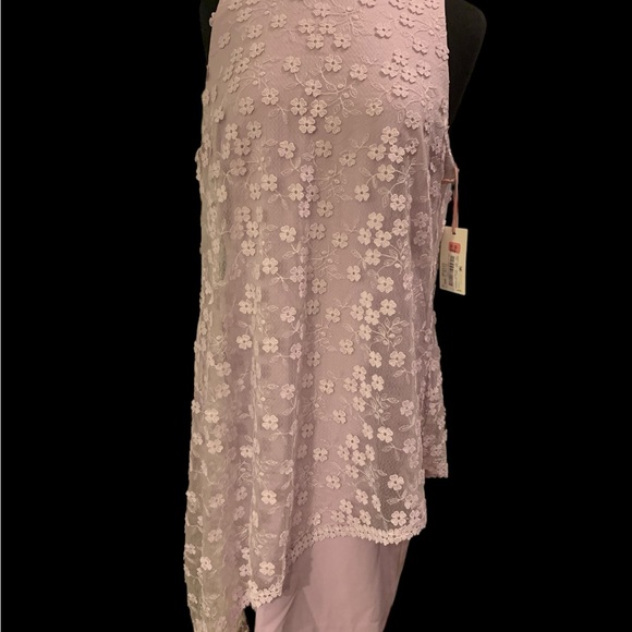Alex Marie Lilac Lace Overlay Dress - Picture 12 of 13